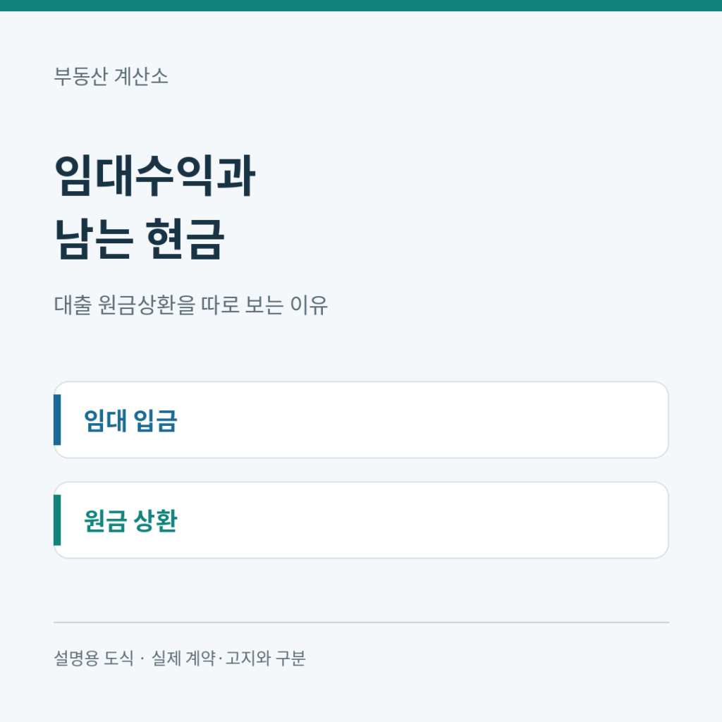 임대수익과 남는 현금 확인 항목을 정리한 대표 도식