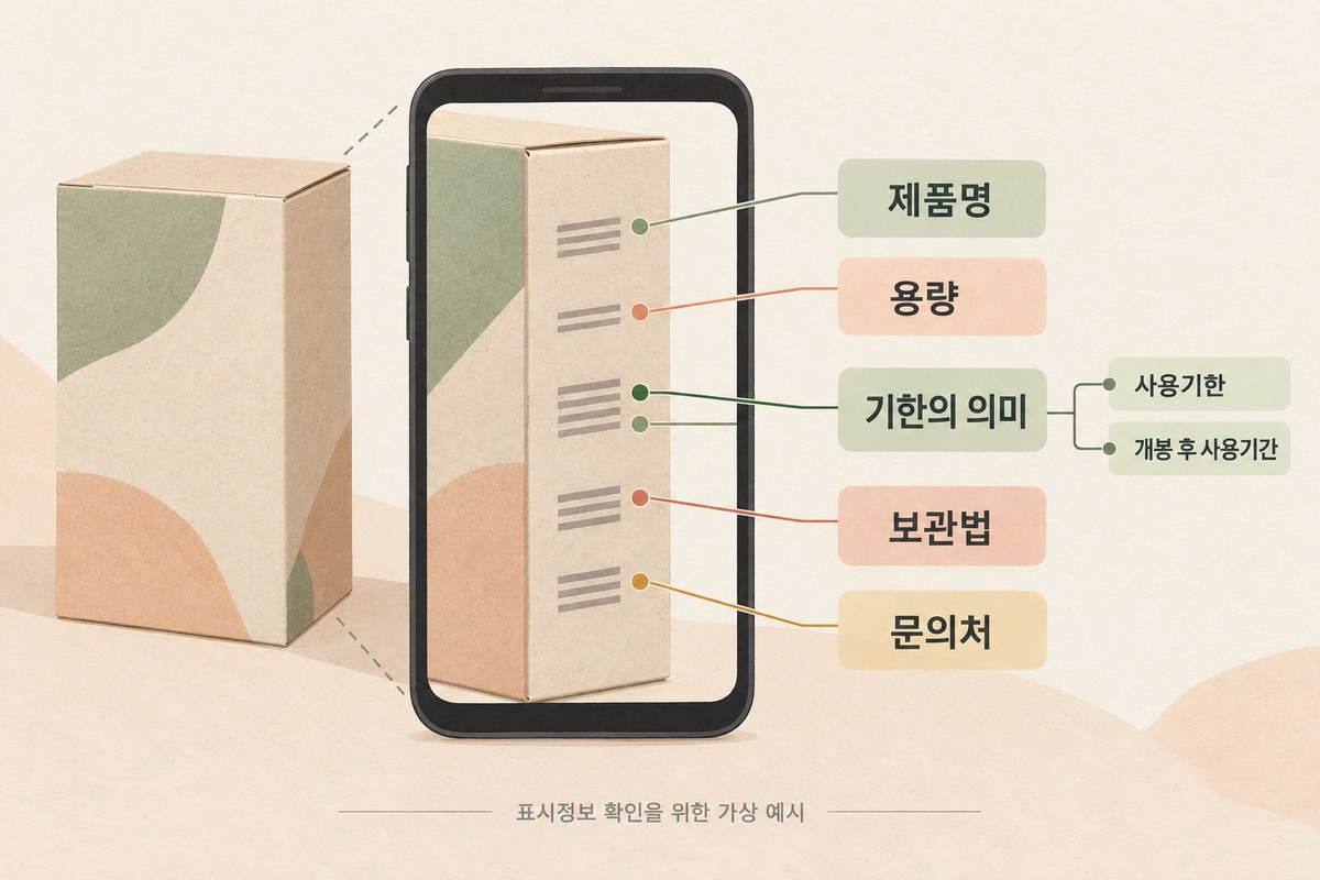 화장품 상자를 버리기 전 제품명과 기한의 의미, 보관법, 문의처를 기록하는 방법
